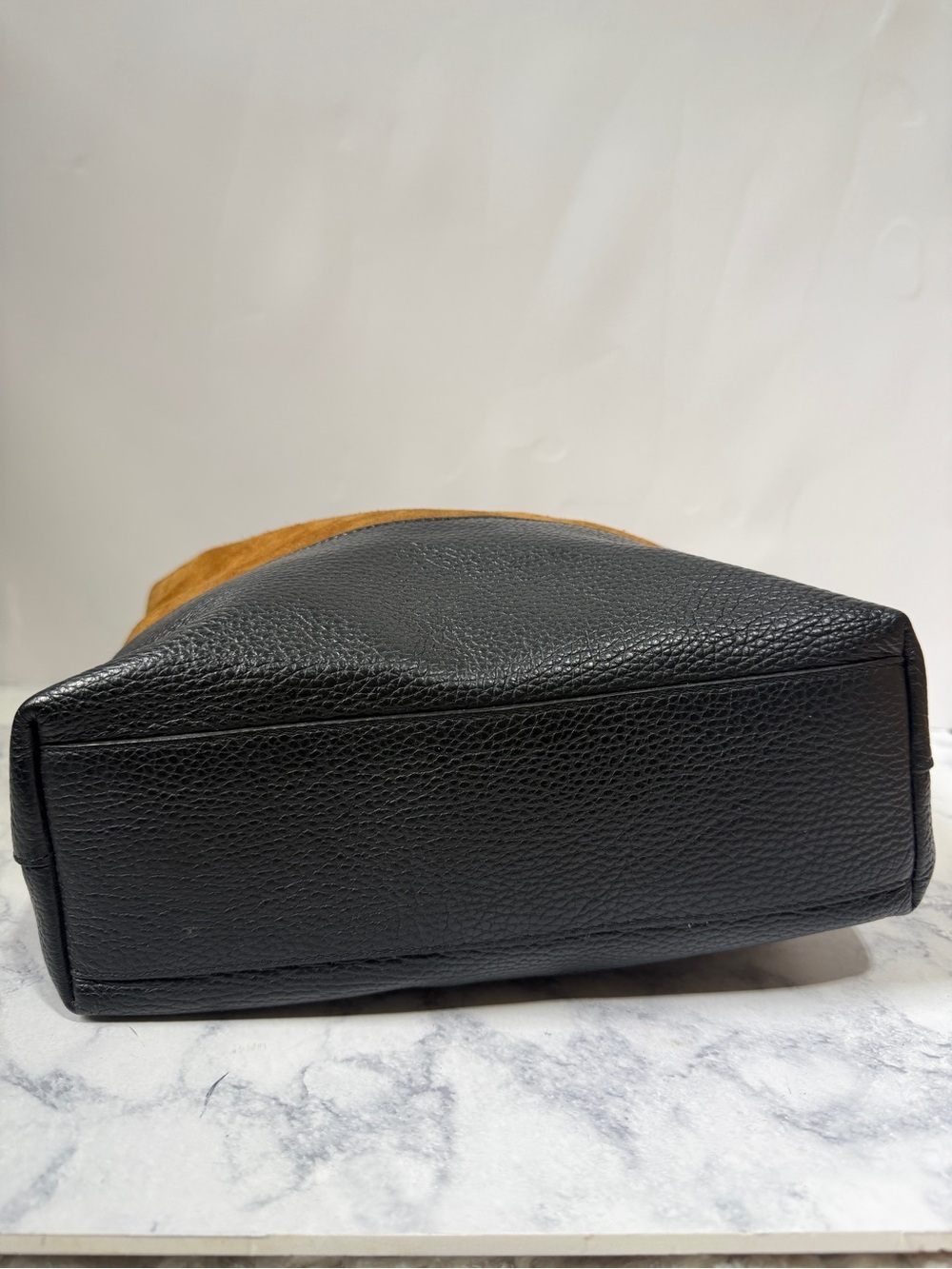 Sundance brown black suede leather boho slouchy shoulder crossbody bag tote - Picture 4 of 12